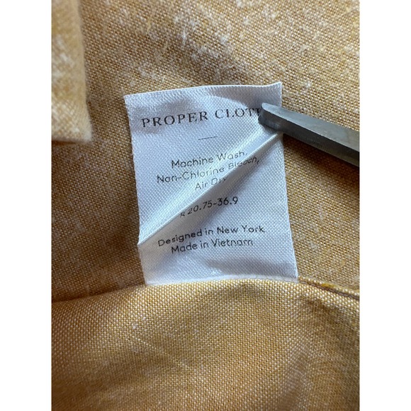 Mens 2XL Proper Cloth 100% Cotton Buttn Down Long Sleeve Shirt Yellow Super Soft - Picture 4 of 7